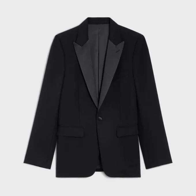 Chaqueta de esmoquin Classic en lana Grain De Poudre Chaqueta de esmoquin Classic en lana Grain De Poudre