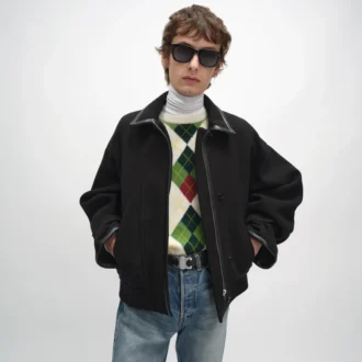 Chaqueta de fieltro de lana de doble cara