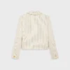Chaqueta de gabardina de algodón a rayas
