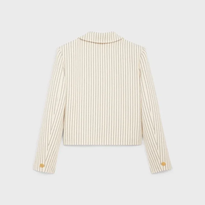 Chaqueta de gabardina de algodón a rayas