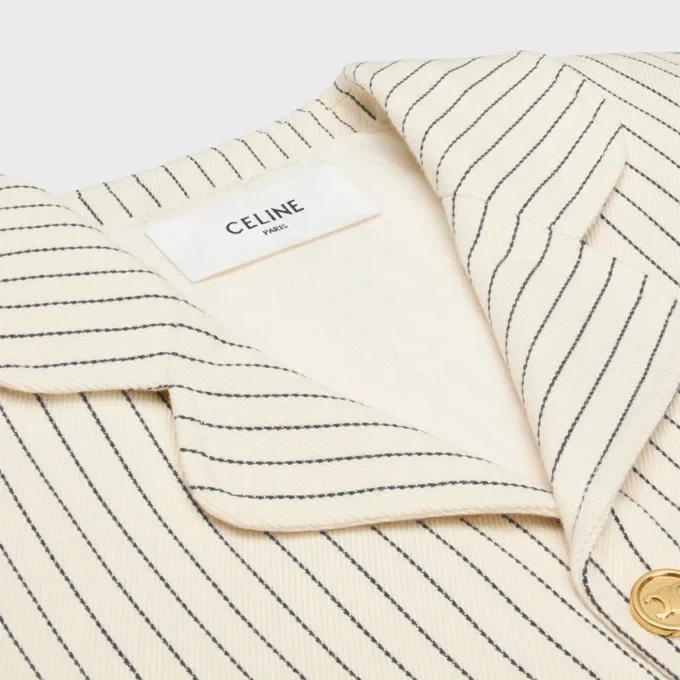 Chaqueta de gabardina de algodón a rayas
