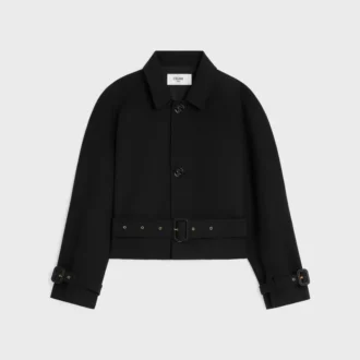 Chaqueta de gabardina de algodón y lana Chaqueta de gabardina de algodón y lana