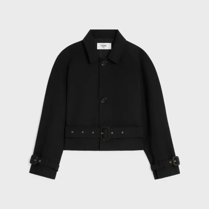 Chaqueta de gabardina de algodón y lana Chaqueta de gabardina de algodón y lana