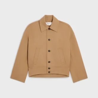 Chaqueta de gabardina de algodón y lana