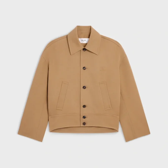 Chaqueta de gabardina de algodón y lana Chaqueta de gabardina de algodón y lana