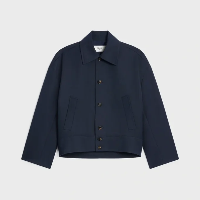 Chaqueta de gabardina de algodón y lana Chaqueta de gabardina de algodón y lana