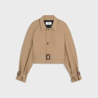 Chaqueta de gabardina de algodón y lana