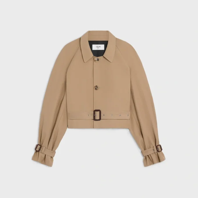 Chaqueta de gabardina de algodón y lana Chaqueta de gabardina de algodón y lana