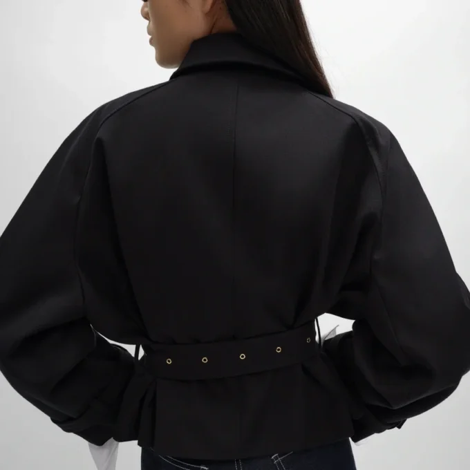Chaqueta de gabardina de algodón y lana Chaqueta de gabardina de algodón y lana