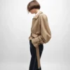 Chaqueta de gabardina de algodón y lana Chaqueta de gabardina de algodón y lana