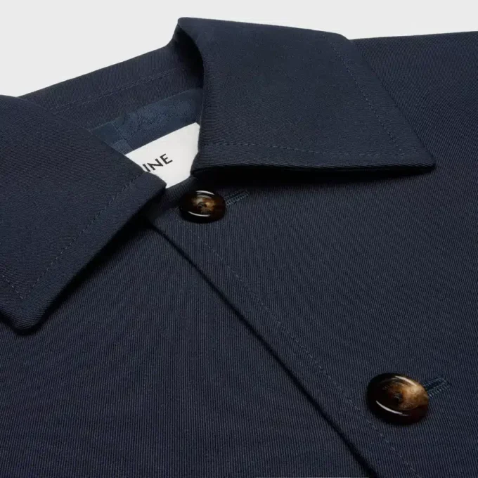 Chaqueta de gabardina de algodón y lana Chaqueta de gabardina de algodón y lana