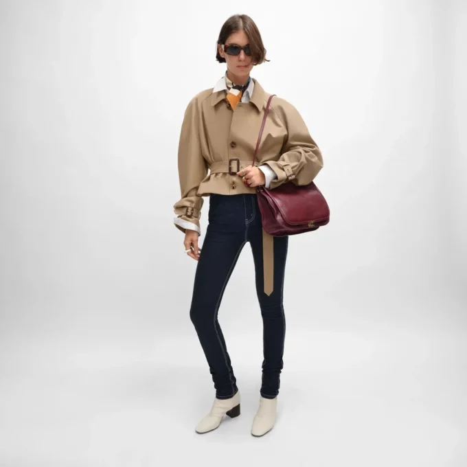 Chaqueta de gabardina de algodón y lana Chaqueta de gabardina de algodón y lana