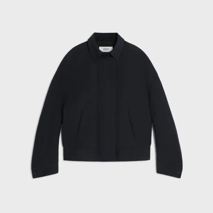 Chaqueta de gabardina de lana y algodón