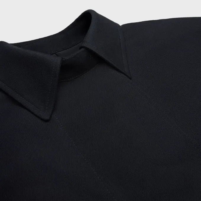 Chaqueta de gabardina de lana y algodón