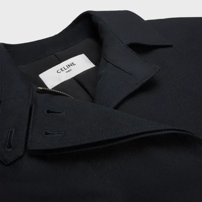 Chaqueta de gabardina de lana y algodón