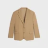 Chaqueta entallada de gabardina de lana elástica Chaqueta entallada de gabardina de lana elástica