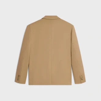 Chaqueta entallada de gabardina de lana elástica