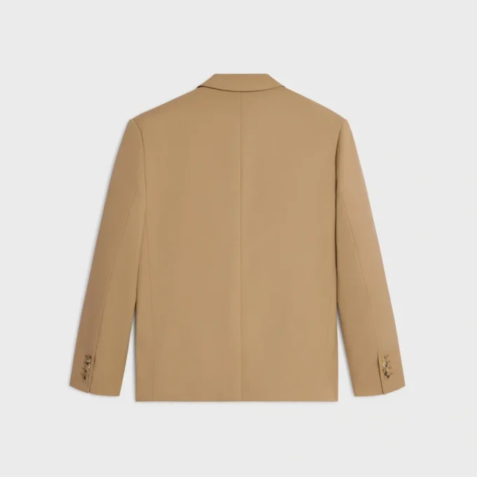 Chaqueta entallada de gabardina de lana elástica Chaqueta entallada de gabardina de lana elástica