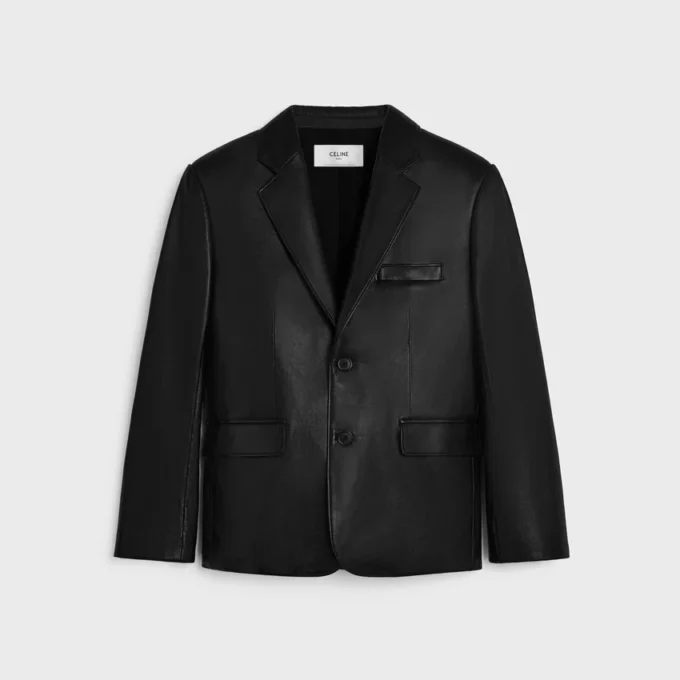 Chaqueta entallada en piel de cordero Plonge
