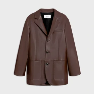 Chaqueta entallada en piel de cordero suave
