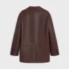 Chaqueta entallada en piel de cordero suave Chaqueta entallada en piel de cordero suave