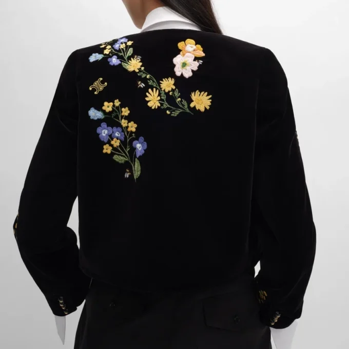 Chaqueta Icone bordada en terciopelo