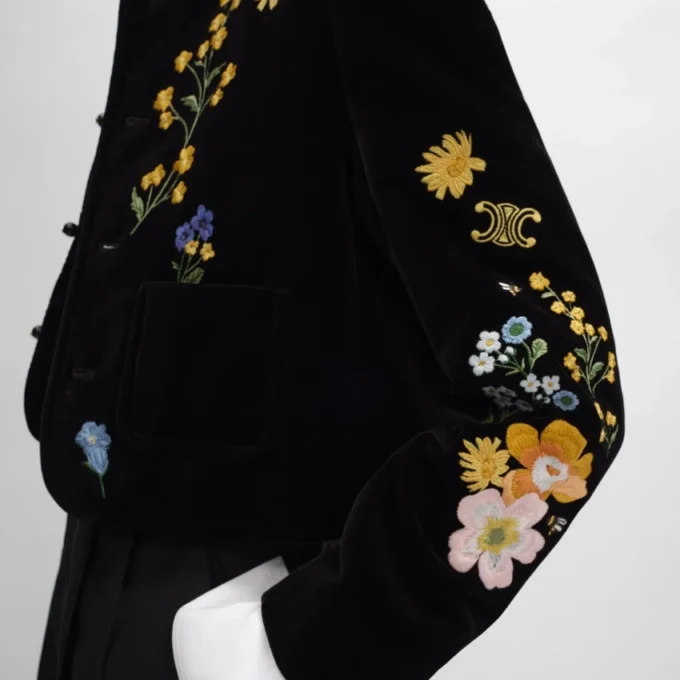 Chaqueta Icone bordada en terciopelo