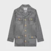 Chaqueta safari de algodón a rayas Hickory