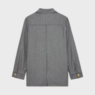 Chaqueta safari de algodón a rayas Hickory