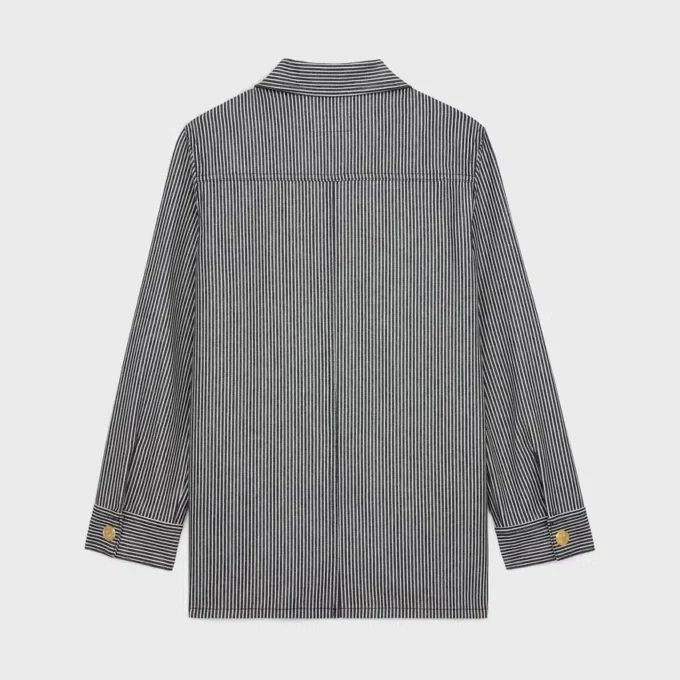 Chaqueta safari de algodón a rayas Hickory