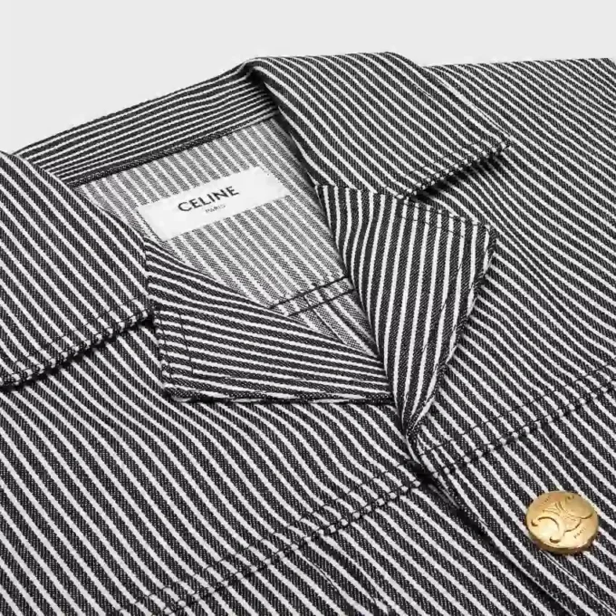 Chaqueta safari de algodón a rayas Hickory