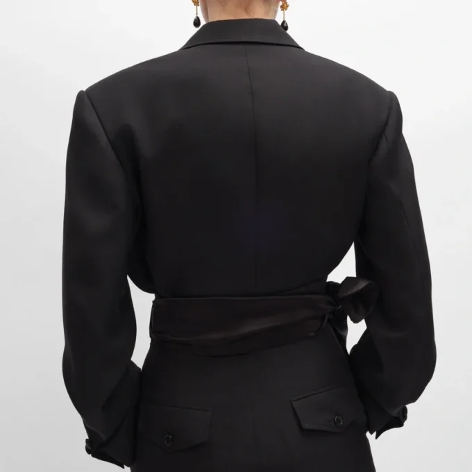 Chaqueta Spencer Tux en gabardina de lana Chaqueta Spencer Tux en gabardina de lana