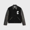 Chaqueta Teddy de fieltro de lana Chaqueta Teddy de fieltro de lana