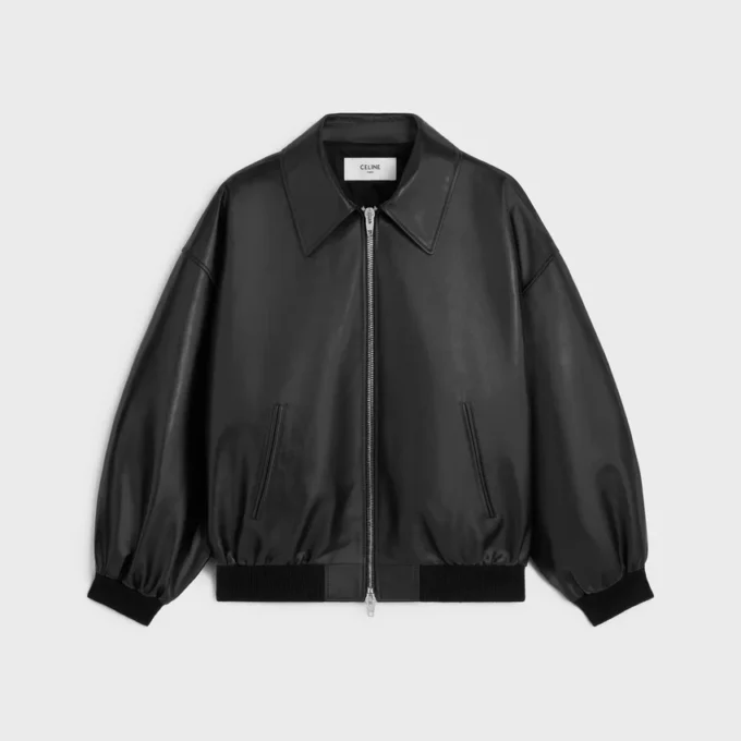 Chaqueta Teddy en piel de becerro