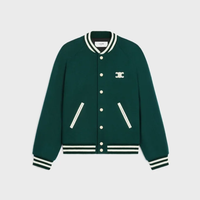 Chaqueta Teddy Triomphe en lana texturizada Chaqueta Teddy Triomphe en lana texturizada