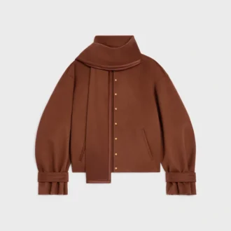Chaqueta tipo bufanda de tela de lana