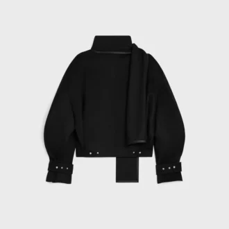 Chaqueta tipo bufanda de tela de lana