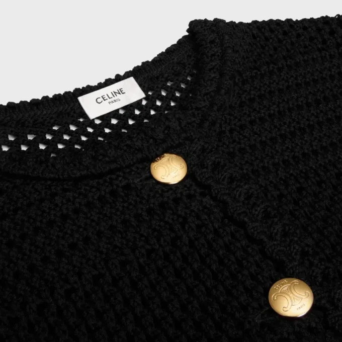 Chaqueta tipo cárdigan de croché de algodón Chaqueta tipo cárdigan de croché de algodón