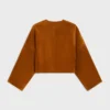 Chaqueta tipo cárdigan de gamuza