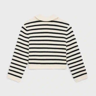 Chaqueta tipo cárdigan de lana a rayas