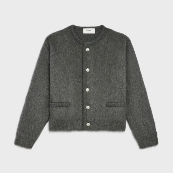 Chaqueta tipo cárdigan de mohair cepillado Chaqueta tipo cárdigan de mohair cepillado