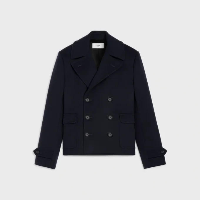 Chaqueta tipo peacoat en tejido de cachemira Chaqueta tipo peacoat en tejido de cachemira