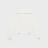 Chaqueta vaquera bordada en denim blanco lavado al natural