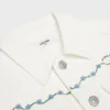 Chaqueta vaquera bordada en denim blanco lavado al natural