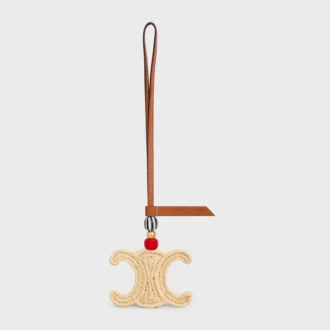 charm triomphe en rafia y piel de becerro natural 1 330x330 - Charm Triomphe en rafia y piel de becerro natural