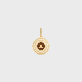 Charms Medalla Decagon Triomphe en esmalte y latón con acabado dorado