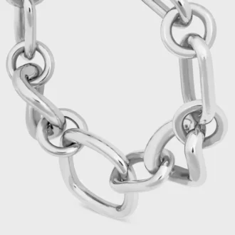 Charms Modern Thin Gourmette en latón con acabado de rodio