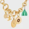 Pulsera gruesa CELINE Charms Heritage en latón con acabado dorado