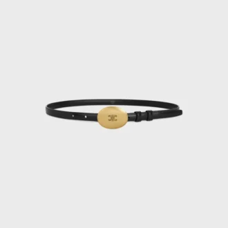Cinturón de placa delgada de 13 mm en piel de taurillón