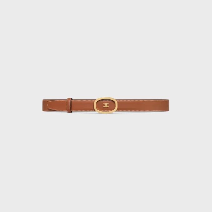 Cinturón reversible CELINE Alix mediano de 25 mm en taurillón y piel de becerro natural Cinturón reversible CELINE Alix mediano de 25 mm en taurillón y piel de becerro natural